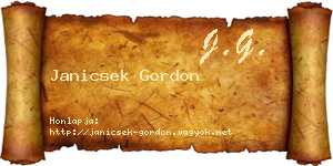 Janicsek Gordon névjegykártya